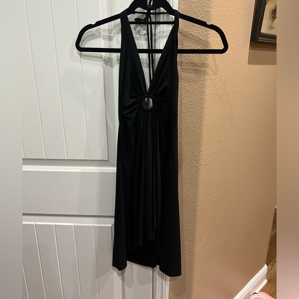 Black halter dress